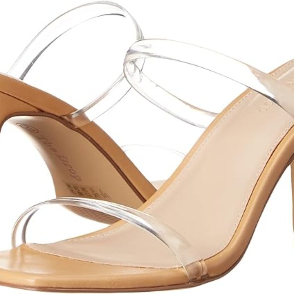The Drop Women's Avery Square Toe Two Strap High Heeled Sandal